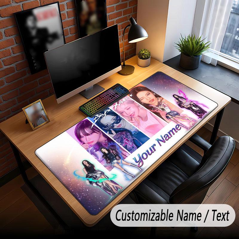 Custom Name Extended Mouse Pad,aespa Gaming Desk Mat For Home Office Desktop Decor