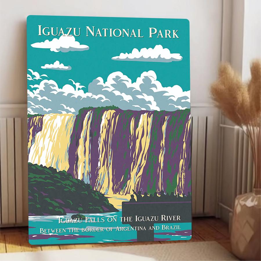 Iguazu National Park Iron Painting Iguazu Falls Border Decor Argentina Brazil River Wall Art Home Decoration