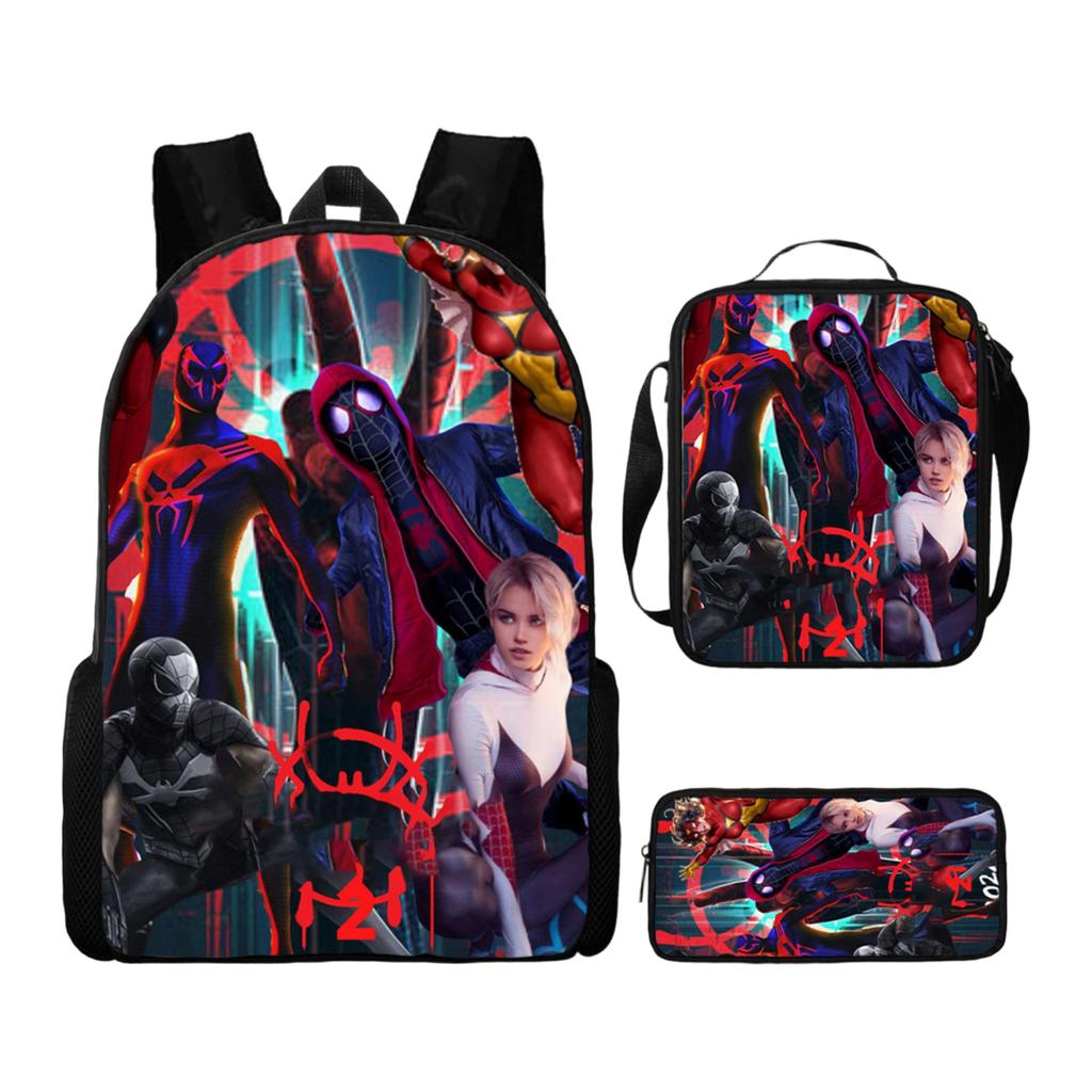 Casual Backpack Large Capacity School Bag with Pencil Case and Lunch Bag Set Suitable for Daily Use Travel and Work