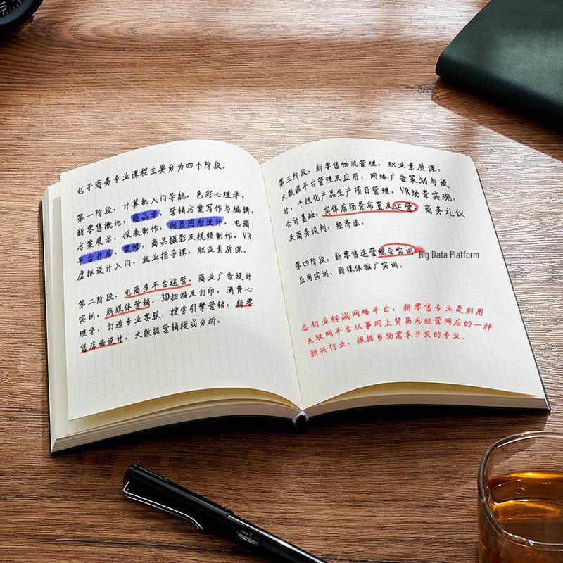 A5 Retro Grid Notebook: Soft Leather Cover, Thick Pages, for Hand-Drawn Pixel Art, Perfect for College Students.
