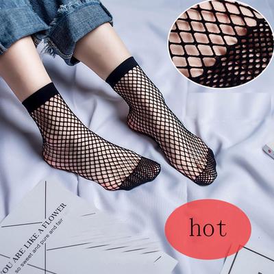 Socks Women Sexy Lace Fishnet Net Plain Top-Ankle Short Socks Stylish