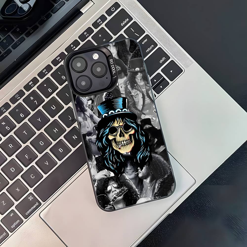 Band G-Guns N Roses Phone Case For iPhone 17,16,15,14,13,12,11,Pro,XS,Max,Plus,Mini,SE Black Candy Matte Shockproof Cover