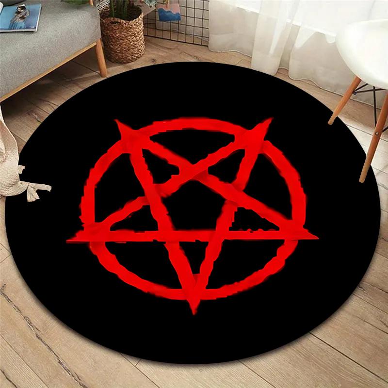 Supernatural Round Area Rug,Carpet Rug for Living Room Bedroom Sofa Playroom Decor,Non-slip Floor Mat