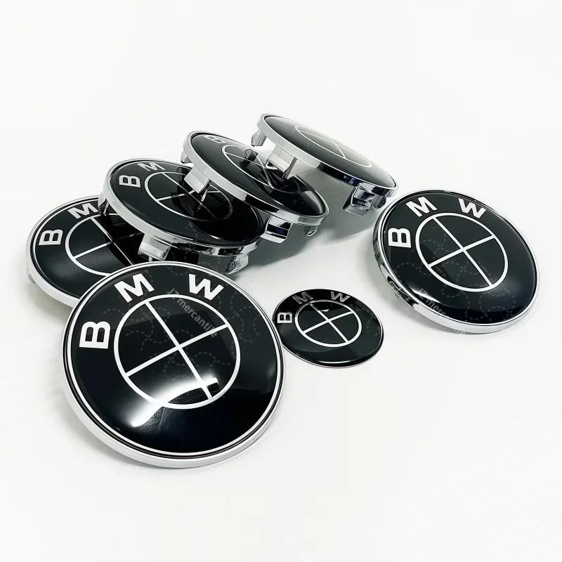 7-piece Set Is Suitable for BMW Group's Front and Rear Logo 82/74mm 45mm Steering Wheel 56/68mm Hubcap Replacement Badge.