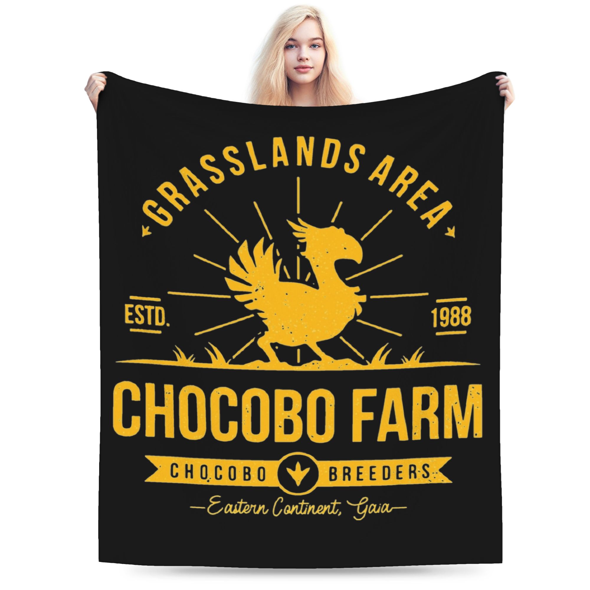 Chocobo Farm Final Fantasy Blanket Fleece Decoration Video Game Portable Ultra-Soft Throw Blanket for Bed Car Rug Piece 75X95CM