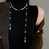 French Geometric Round Pearl Beaded Necklace Fashion Simple Court Style Necklace Light Luxury Premium Sweater Chain Women