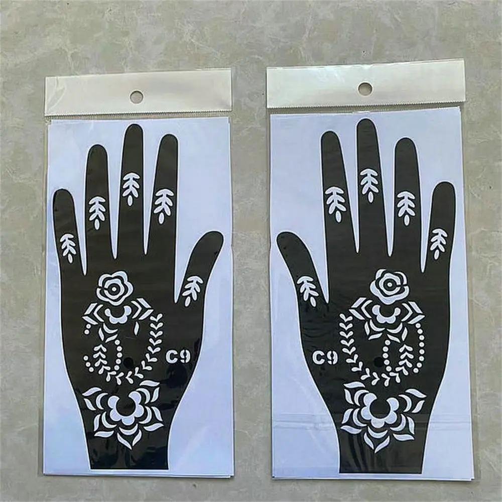 2025 Neues Professionelles Henna Schablone Temporäres Handtattoo Körperkunst Aufkleber Vorlage Hochzeit Werkzeug Blume Tattoo Schablone