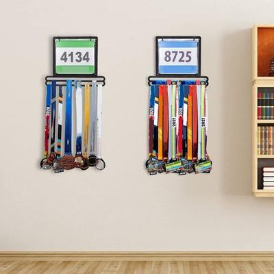 Iron Wall Mounted Medals Hanger American Style Decorative Sport Medals Display Rack with PVC Bags Honor Display Stand