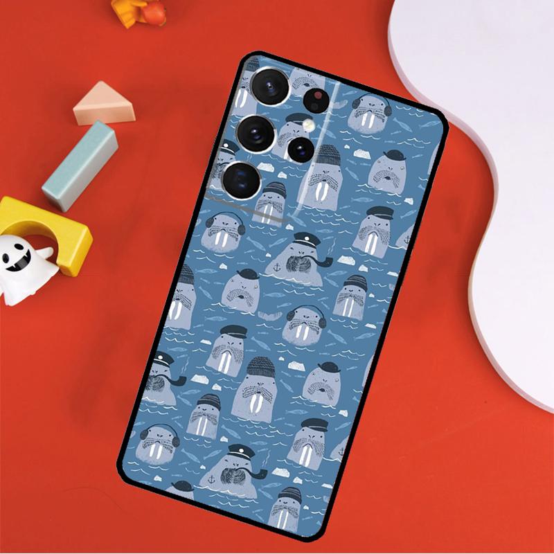 Cute Walrus Phone Case For Samsung Galaxy S25 Ultra S24 Ultra S9 S10 S20 S21 S22 S23 Plus S24 FE Cover