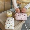 Cute Floral Print Storage Bag Large Capacity Portable Makeup Bag Multifunctional Stationery Organizer Toiletry Handbag for Girls