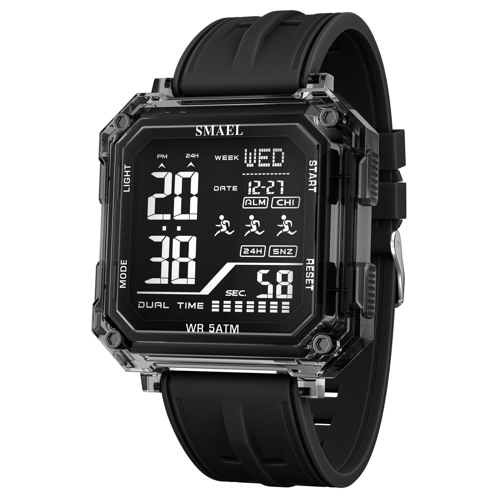 

Brand 8129 Waterproof Dropshipping Watch Alarm Clock Luminous Young Fashion business Quartz Sport Wristwatches чёрный