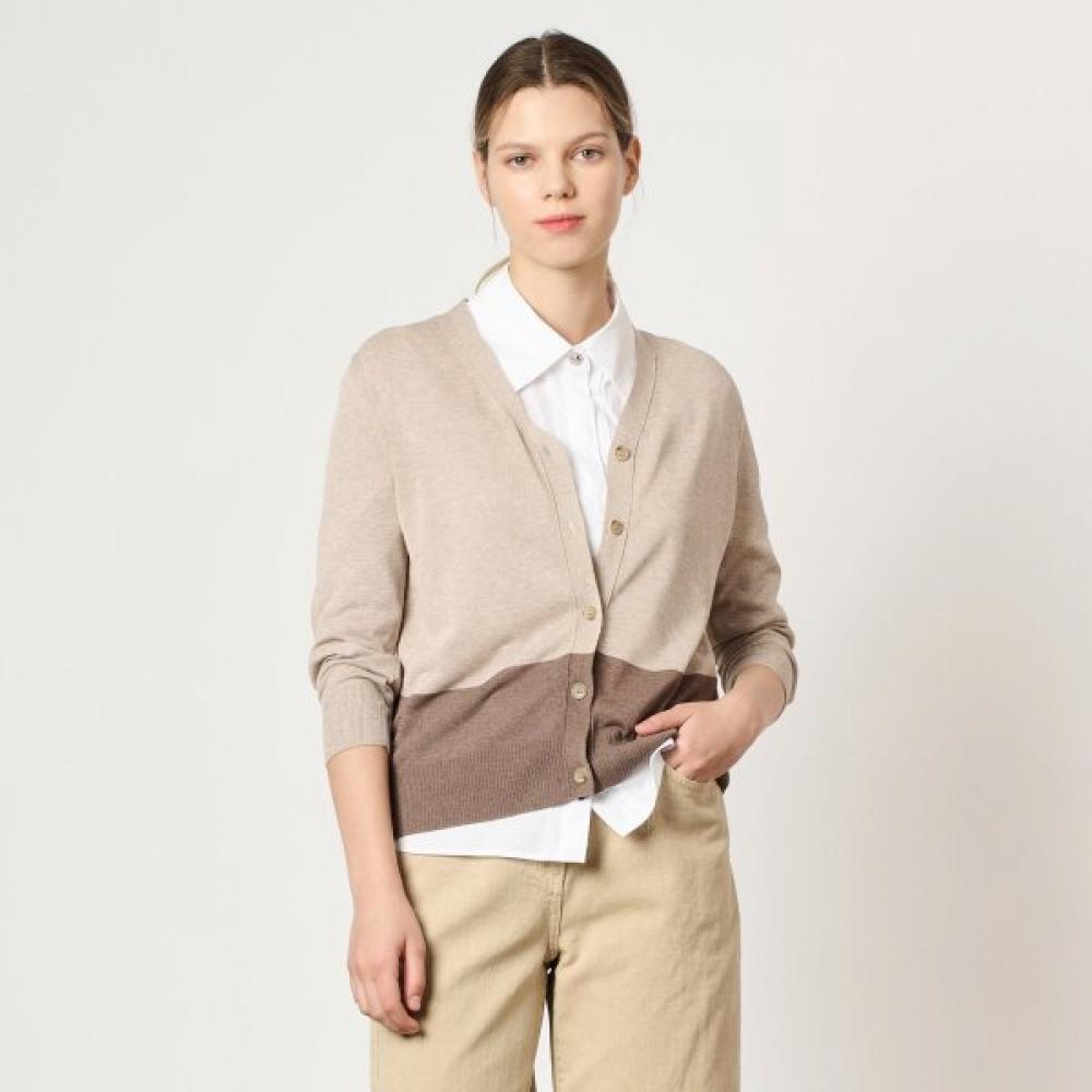 Bcbg Color Block Knit Cardigan B4f7k201 beige (72)/55