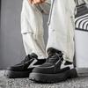 Fashion Men's Platform Boaed Shoes 2025 Spring Autumn New Height Increase Outdoor Non Slip Casual Shoes Cross Tied Fashion Vintage Flats