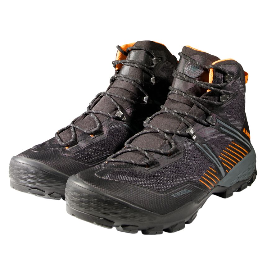 Mammut Ducan Comfortable Breathable Shock Absorbing Non-Slip High-Top Hiking Shoes Men hiking shoes Black Orange 3030-05040