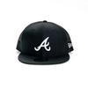 Mesh Cap Snapback 9FIFTY BLACK WHITE MLB Atlanta Braves [New Era] &