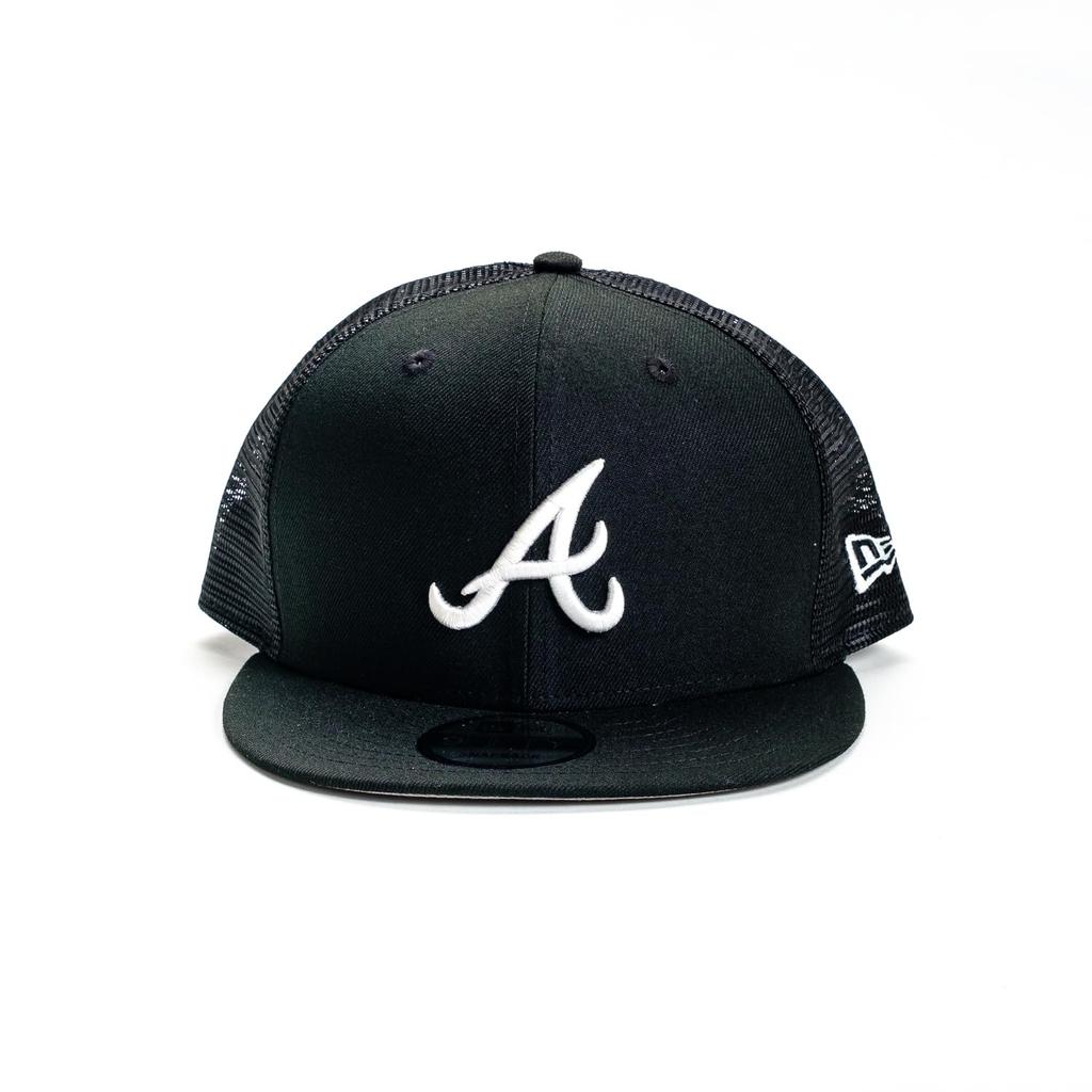 Mesh Cap Snapback 9FIFTY BLACK WHITE MLB Atlanta Braves [New Era] &