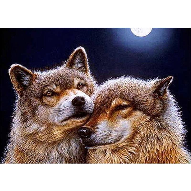 5D-Diamantmalerei, Wolf, rund, Kreuzstich, Diamantstickerei, Tiere, Perlenbild, Kits, Kunsthandwerk, Heimdekoration