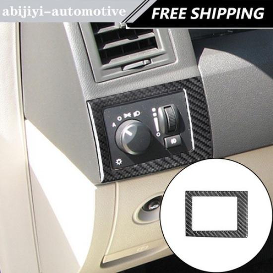 Carbon Fiber Interior Headlight Control Frame Cover Trim For Chrysler 300 300C