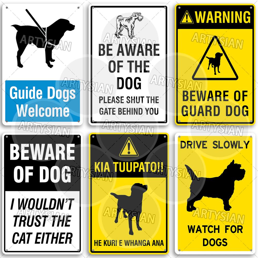 Beware of Dog Warning Metal Sign No Dogs Allowed Do Not Leave Dog Pet safety Dog Friendly Café Guide Dods Welcome Plaque
