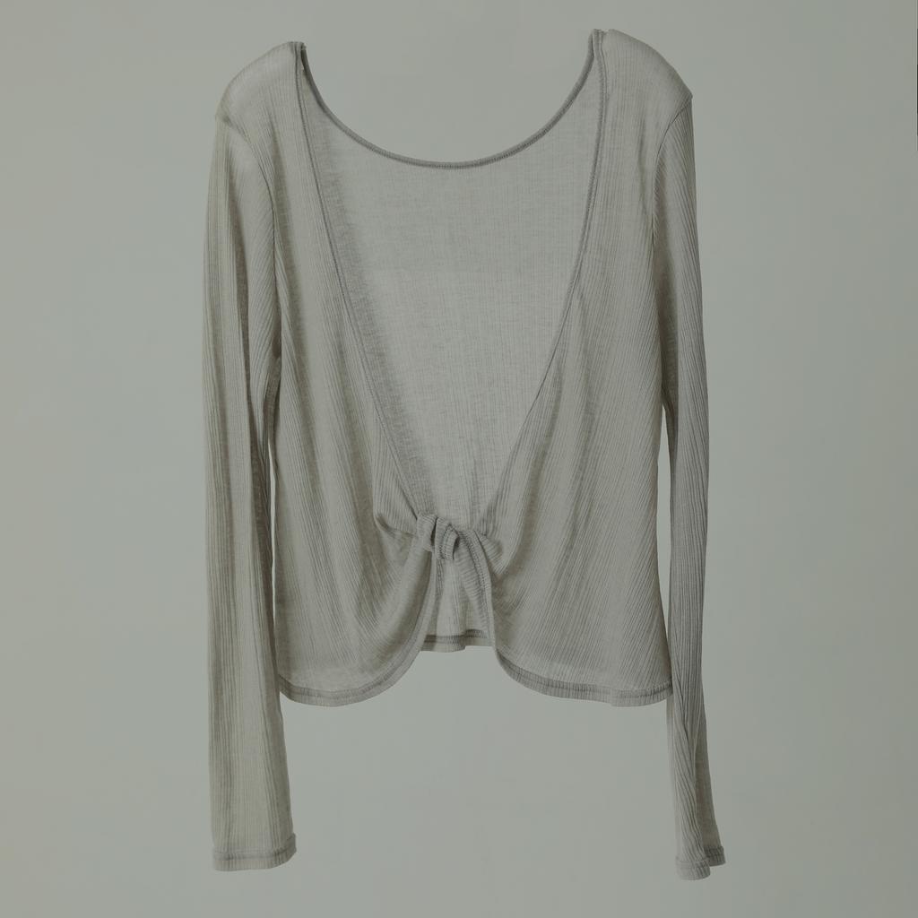 NAYRO Two-Way Twist Rib T-Shirt Light Grey