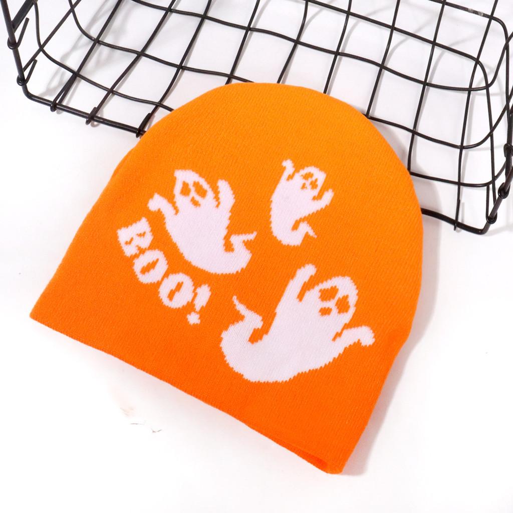Pattern Ghost Festive Knitted Cap Halloween Fashion Hat Casual Breathable Gift
