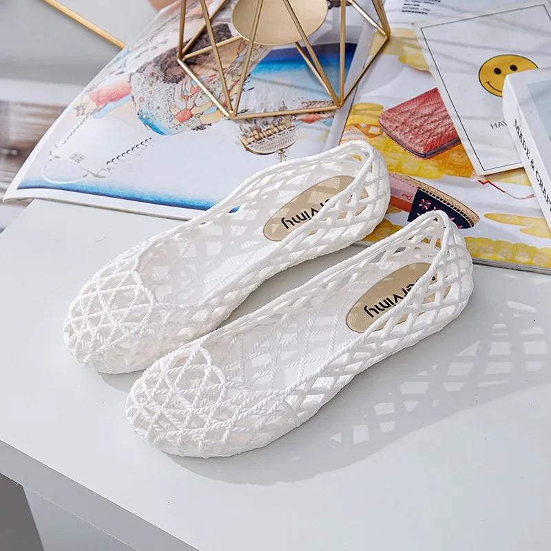 Sapatos Feminino Ladies Flats Hollow Slip On Fashion Female High Quality Sandals Comfortable Summer Footwear 2024 Jelly Shoes