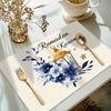 2/4/6pcs Ramadan Placemats - Heat-Resistant & Non-Slip Polyester Table Mats with Star & Crescent Moon Design, Machine Washable Rectangular Placemats
