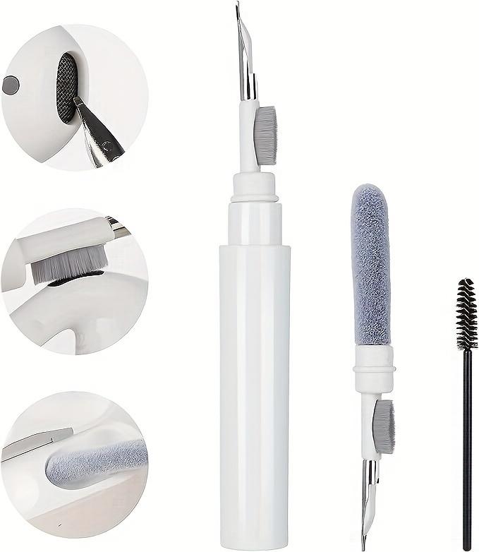 Durable ABS Wireless Earbud Cleaning Pen with Precision Brush - Ideal for Earphones, Keyboards & More, Includes Replacement Tips, Earbuds Wireless