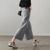 SOFSIL Women's High-Waist Cotton Wide-Leg Cropped Jeans
