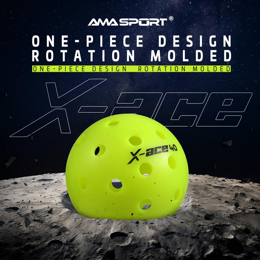 AMASPORT Pickleball Bälle X-ACE40 Professionelle Offizielle Pickleball Bälle Hoher Rückprall & Hohe Sichtbarkeit für Outdoor-Spiele