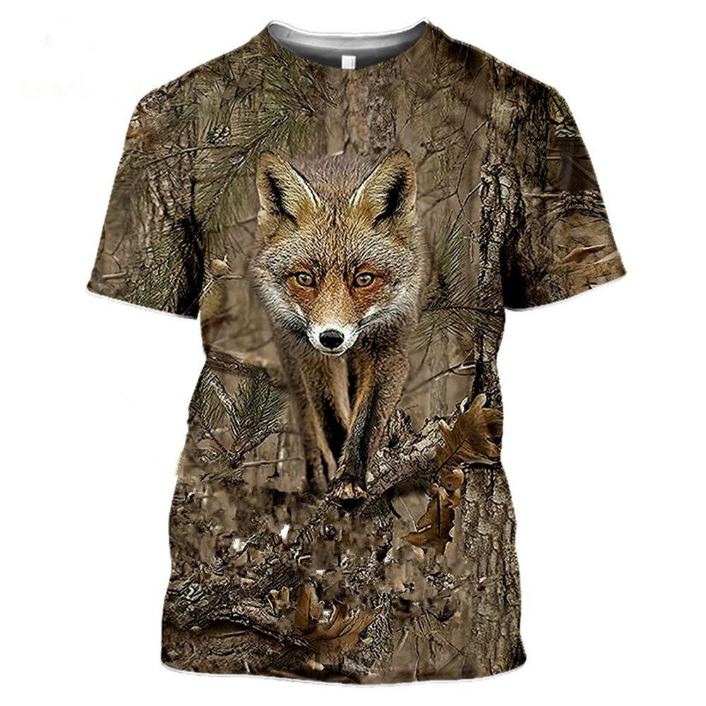 Spring/Summer Cross-border European and American Outdoor Jungle Camouflage Animal T-shirts for men and women, sports casual short-sleeve for students