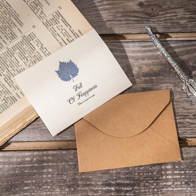 

10PCS Graduation Season Greeting Card Birthday Gratitude Blessing Card Small Holiday Business Kraft Paper Message Card Envelope