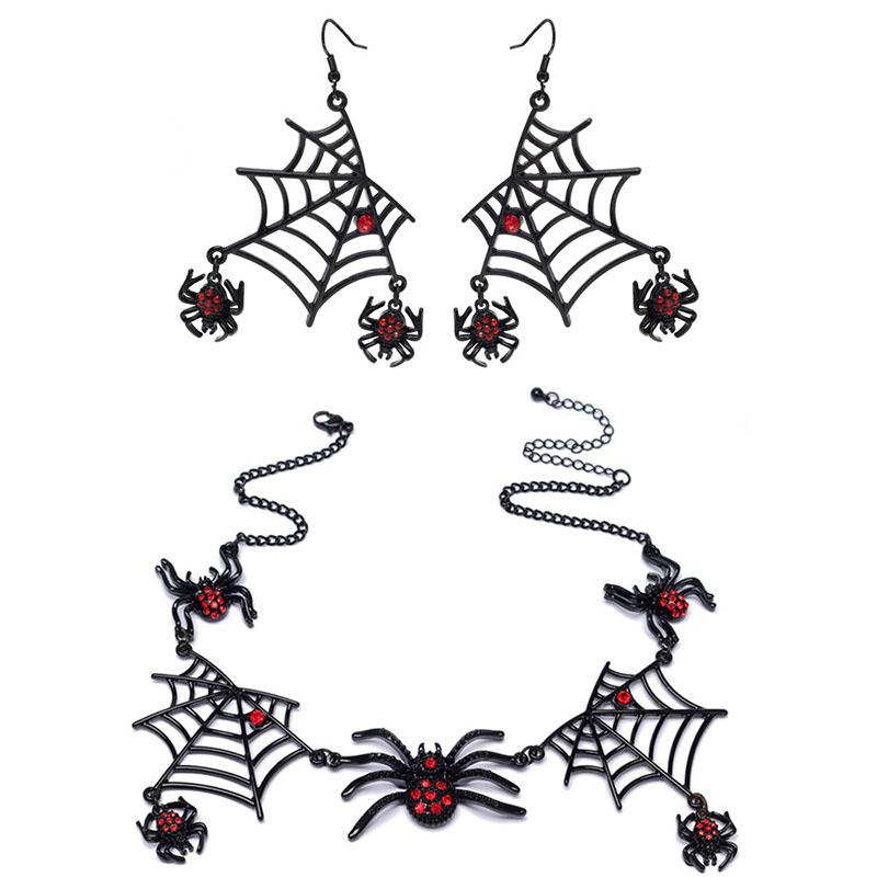 

Набор украшений на Хэллоуин, панк, паутина, черный, готический, серьги-насекомые, ожерелье, аксессуары для изготовления украшений своими руками