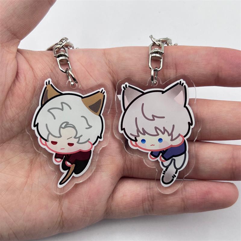 Game Love And Deepspace Xavier Zayne Rafayel Sylus Cosplay Keychain Acrylic Keyring Key Chain 4Pcs/Set Bag Pendant Accessories