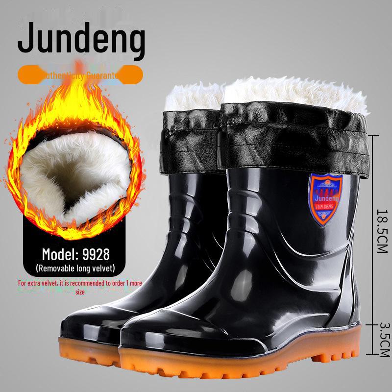 Men's Durable PVC Anti-Slip High-Top Rain Boots for Mining and Labor Protection