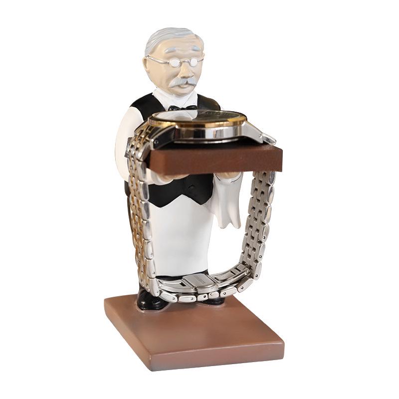 Resin Butler Watch Stand - Cartoon Old Man Desktop Ornament