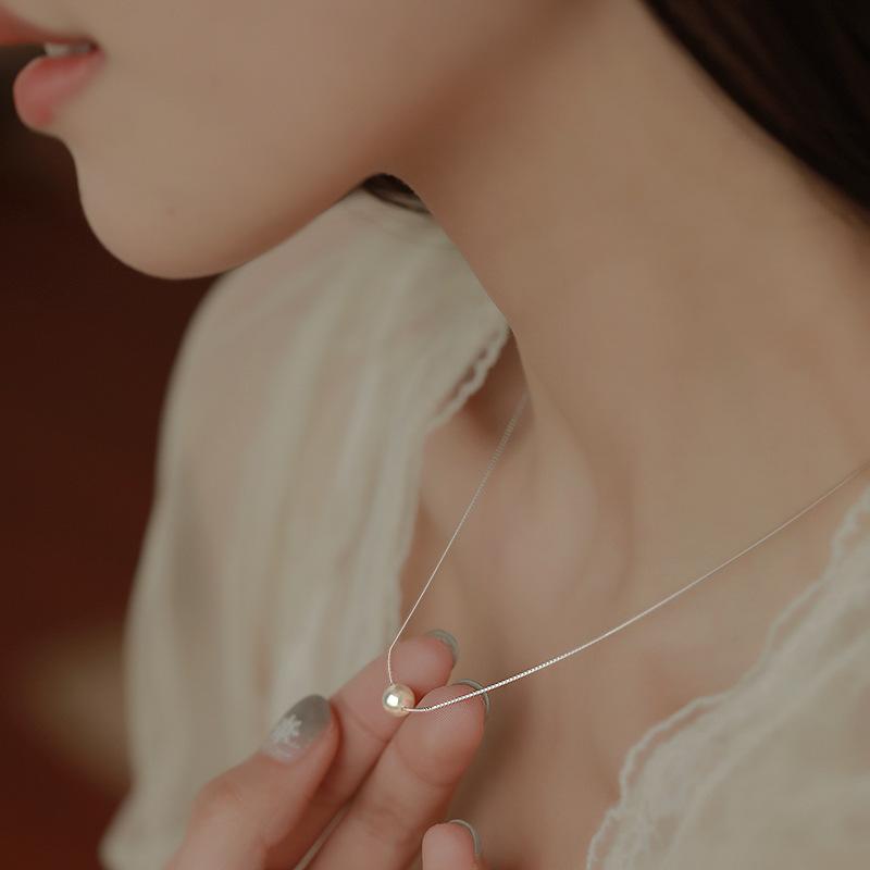 Japan und Südkorea Einfache Perlenkette Damen Leichter Luxus Modebewusst Nischen-Design Temperament Vielseitige Halskette
