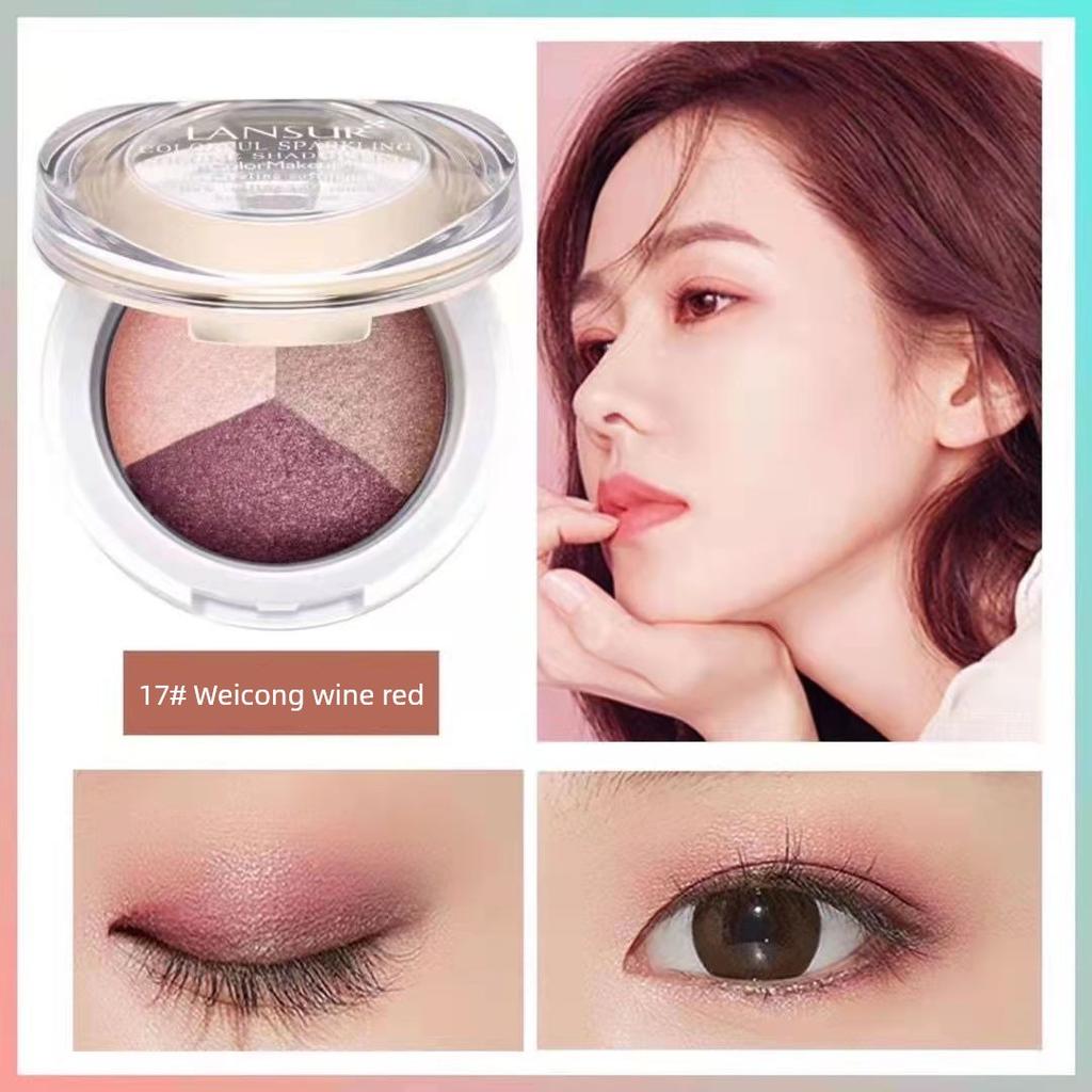 LANSUR Eye Shadow LANSUR Ryujing Gorgeous Eye Shadow Shimmering Powder Shimmer Earth Orange Convenient and Small Student Eye Shadow Plate