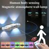 Luz de Pared LED con Sensor de Movimiento PIR Luz Nocturna Magnética Recargable por USB 3 Colores RGB Lámpara de Gabinete con Mando a Distancia Decoración Interior de Escaleras