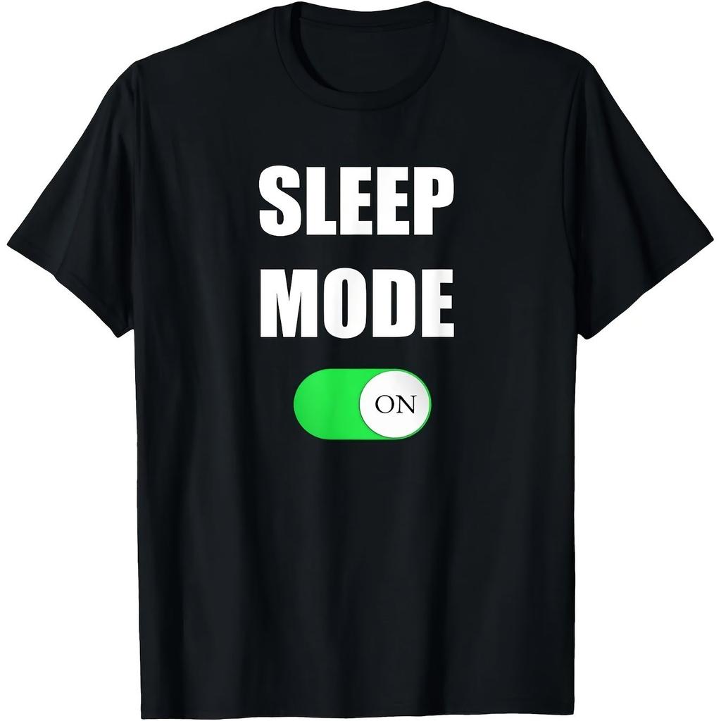 Sleep Mode On Funny Graphic Tee Comfortable Cotton Short Sleeve TShirt for Adult Casual Daily Wear