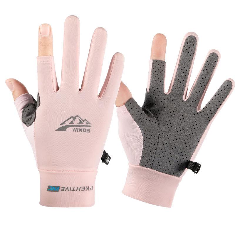 Summer Outdoor Sports Gloves Men's and Women's Ice Silk Light and Breathable Wear-resistant Non-slip Cycling Fitness Gloves