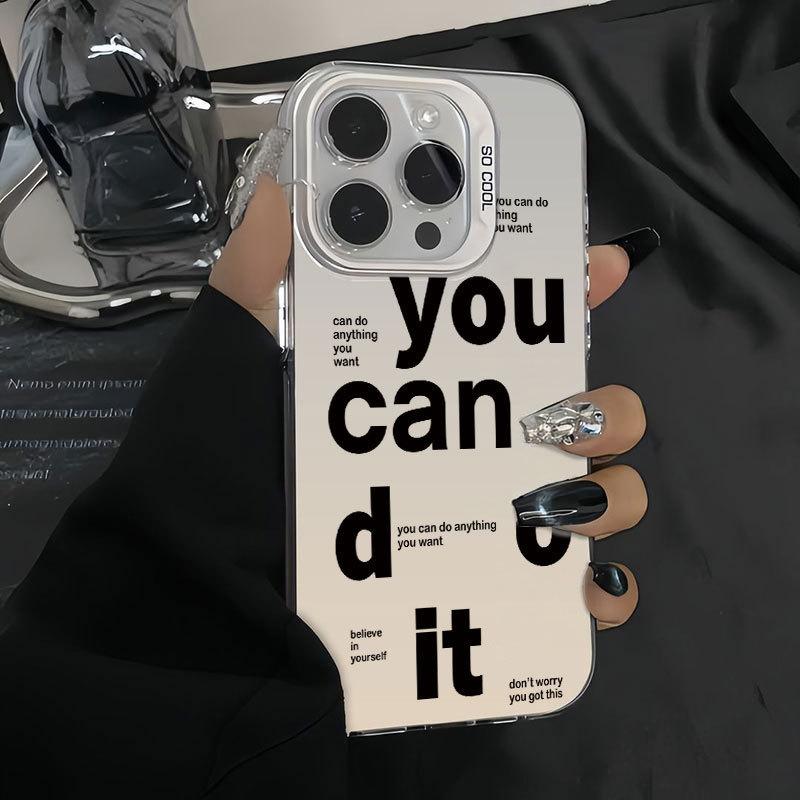 Letter English Applicable Apple 16Pro Mobile Phone Case iPhone15 Color Silver 1413 Laser 12promax11xsm