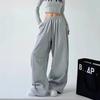 Y2K Women's Casual Streetwear Drawstring Wide Leg Pants High Waist Loose Trousers Flowy Palazzo Pants with Tie