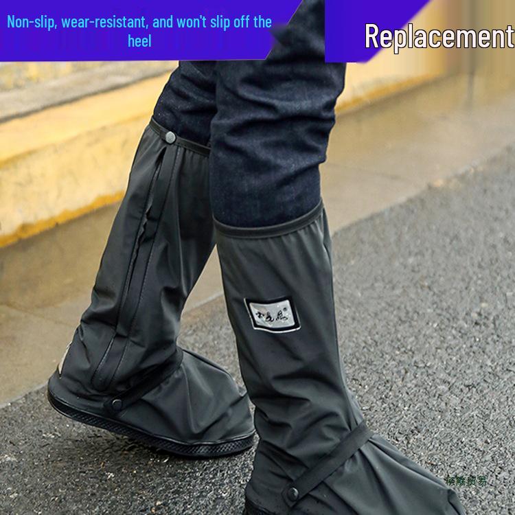 Men's & Women's Waterproof Non-Slip Rain Shoe Covers - Thickened, Wear-Resistant, High-Top for Rainy Day Riding