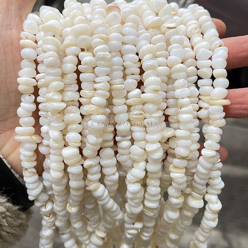 Jingde Jewelry 5-8mm Natural Freshwater White Shell Irregular Chip Beads for DIY Accessories