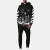 OFF WHITE Fleece Lined Classic Hoodie With Diagonal Stripe Print Sweatshirt Winter Men's Black OMBB009G20FLE0019901