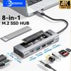 8-in-1 M.2 SSD HUB USB C Docking Station with Disk Storage Function SSD Enclosure HDMI 4K60Hz USB 3.2 10Gbps Hub For PC Laptop