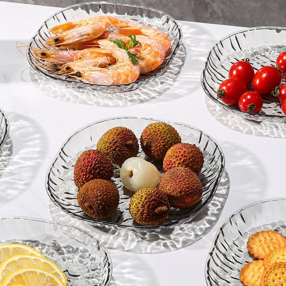 1/4/8Pcs Transparent Spit Bone Plate with Bottom Bracket Small Dish Plate  Household Storage Set