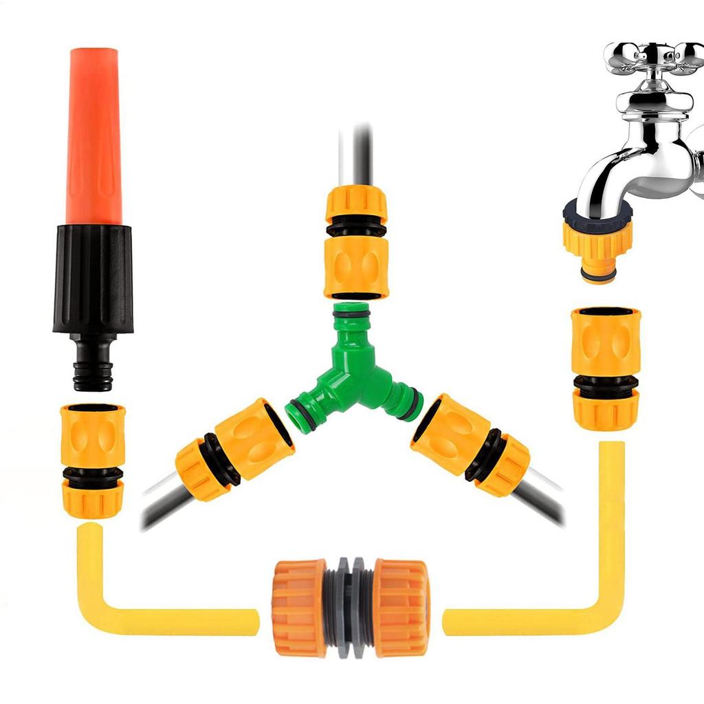 10pcs Hose Quick Connectors Set 1/4 Inch Faucet Adapter for Garden Irrigation Threaded Water Tap Connector Tool