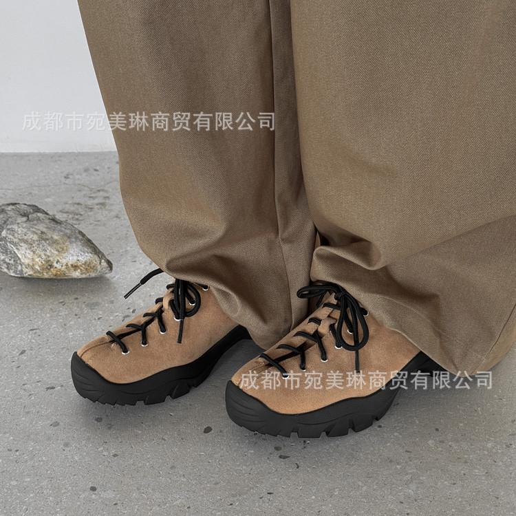 Dexun shoes women's 2025 new casual sports single shoes versatile Forrest Gump shoes leather platform lace-up outdoor women's shoes